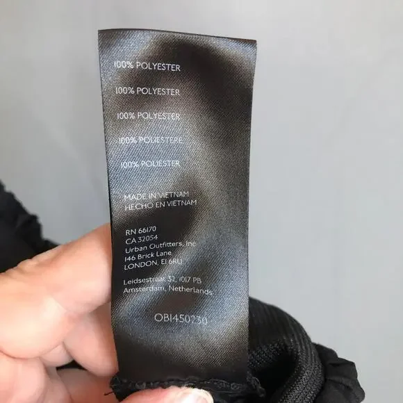 Free People Winona Pleated Accordion Flare Wide Leg Pants Black Sz XL - Picture 5 of 5